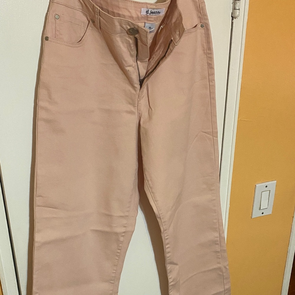D. Jeans Women's Light peach  Straight wide Leg Jeans